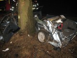 Żabce: BMW wbiło się w drzewo. Nie żyją dwie osoby (ZDJĘCIA)