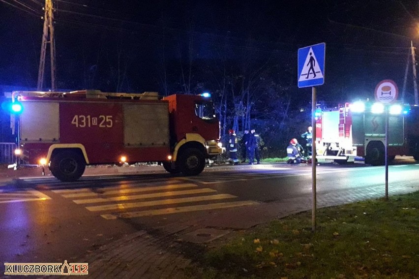 Wypadek przy ul. Strzeleckiej w Kluczborku.