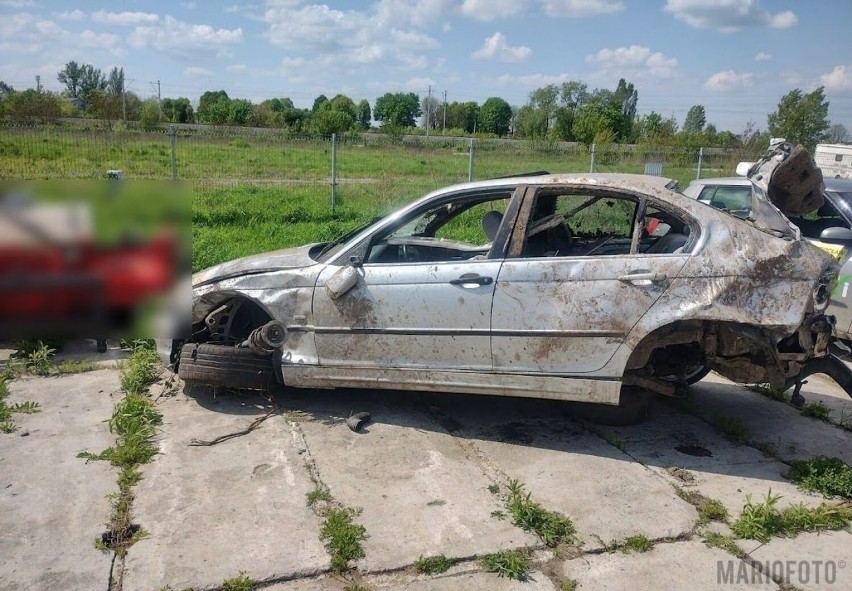 Policyjny pościg i wypadek BMW w Opolu-Czarnowąsach.