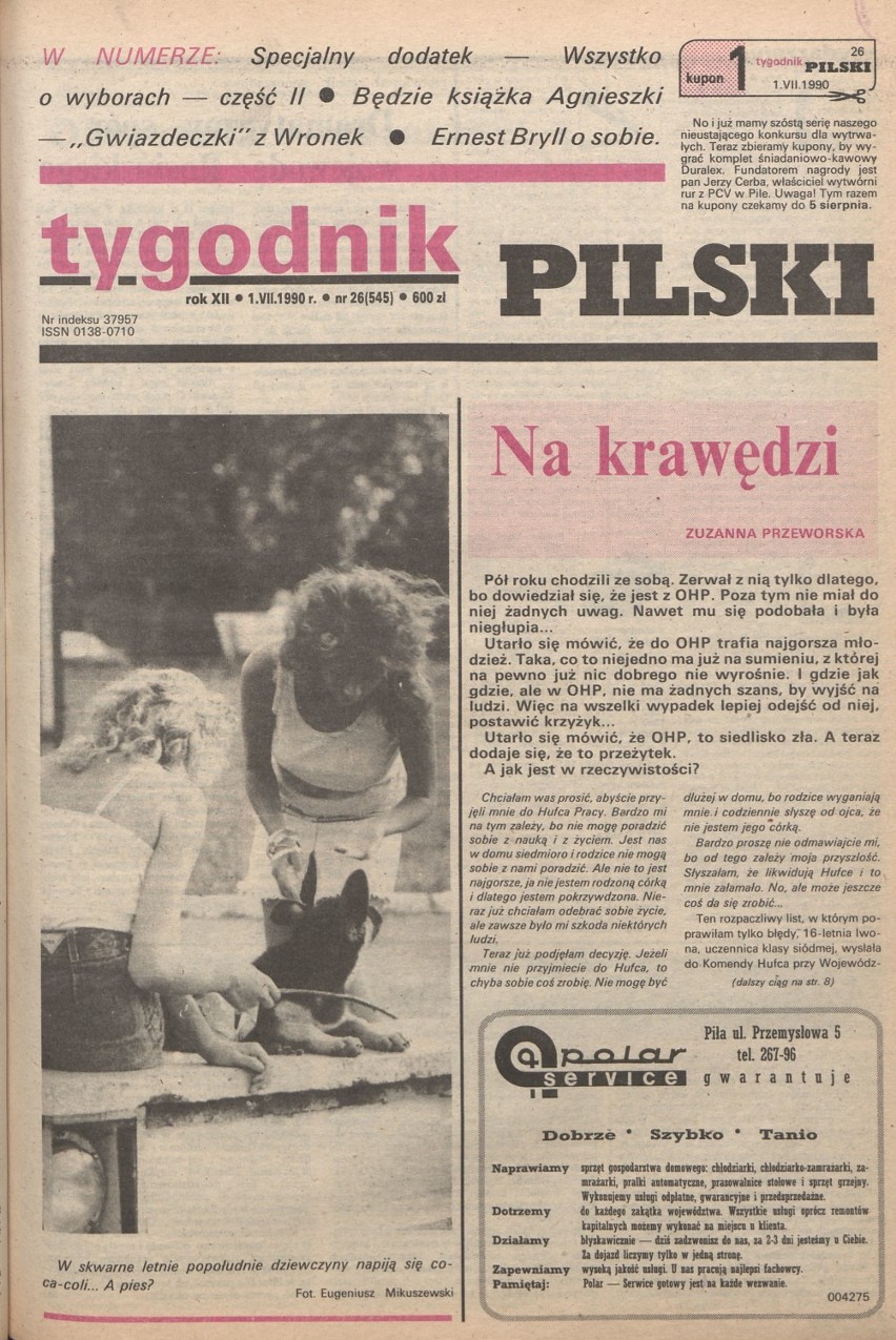 Zmian ciąg dalszy. Prywatyzacja i remonty. Ambitna pilska młodzież. Tygodnik Pilski, rok 1990