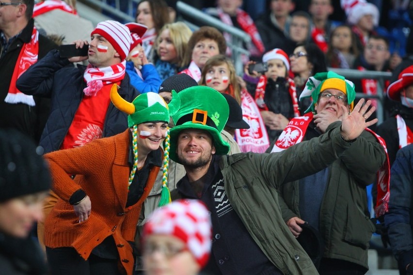 Kibice na meczu Polska - Irlandia