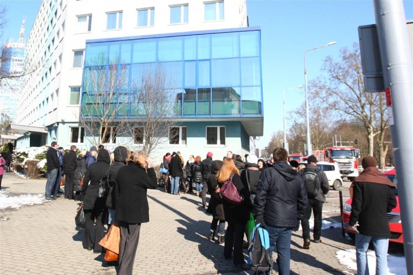 Ewakuacja budynku PZU w Szczecinie