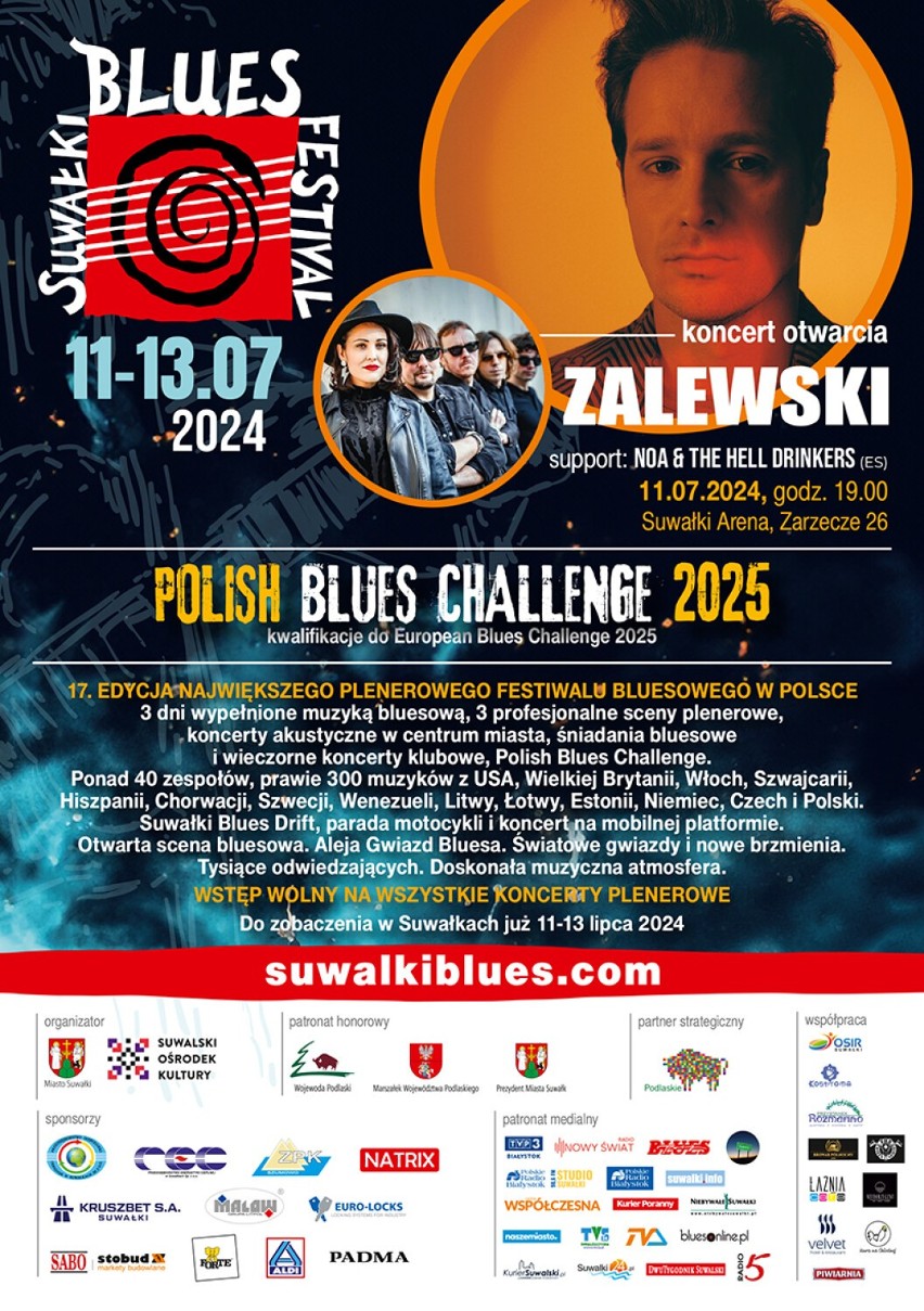 Scena główna Suwałki Blues Festivalu powraca na ulicę Kościuszki. Znamy program tegorocznej edycji 