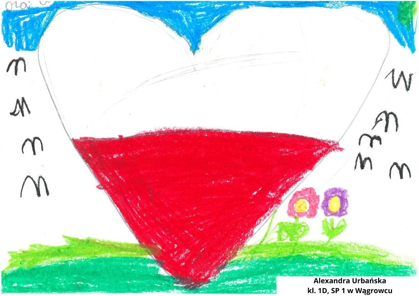 Barwy narodowe oczami dzieci z Wągrowca. Oto rysunki, które spłynęły na konkurs MDK 