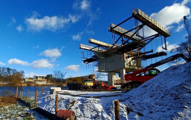 Budowa Alei Wielkiej Wyspy we Wrocławiu, styczeń 2022 roku