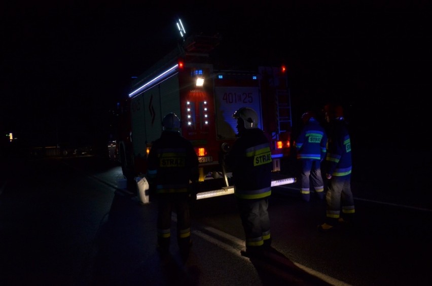 Wypadek w Dobrzelowie. Piętnaście osób rannych w zderzeniu autobusu z tirem [ZDJĘCIA]