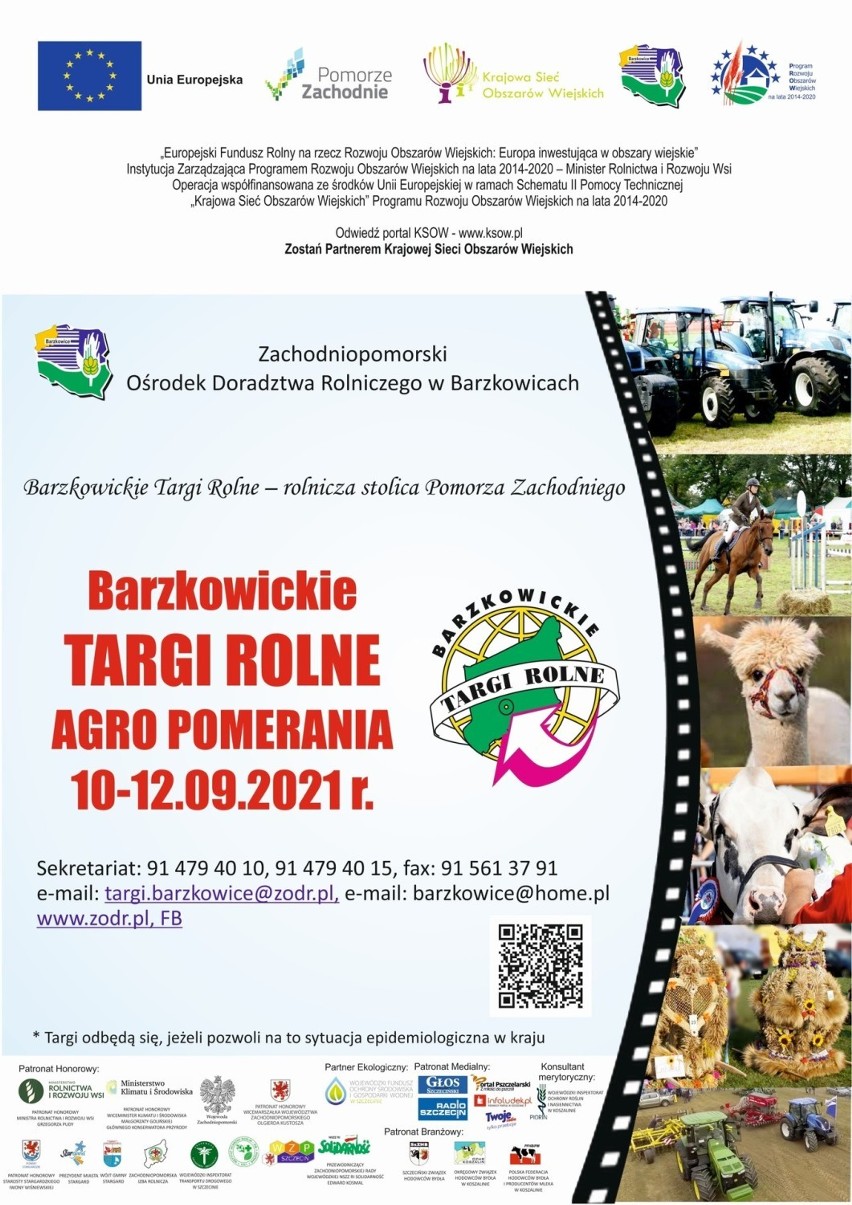 Po rocznej przerwie wraca wielka impreza rolnicza. XXXIII Barzkowickie Targi Rolne AGRO POMERANIA 2021 odbędą się w dniach 10-12 września