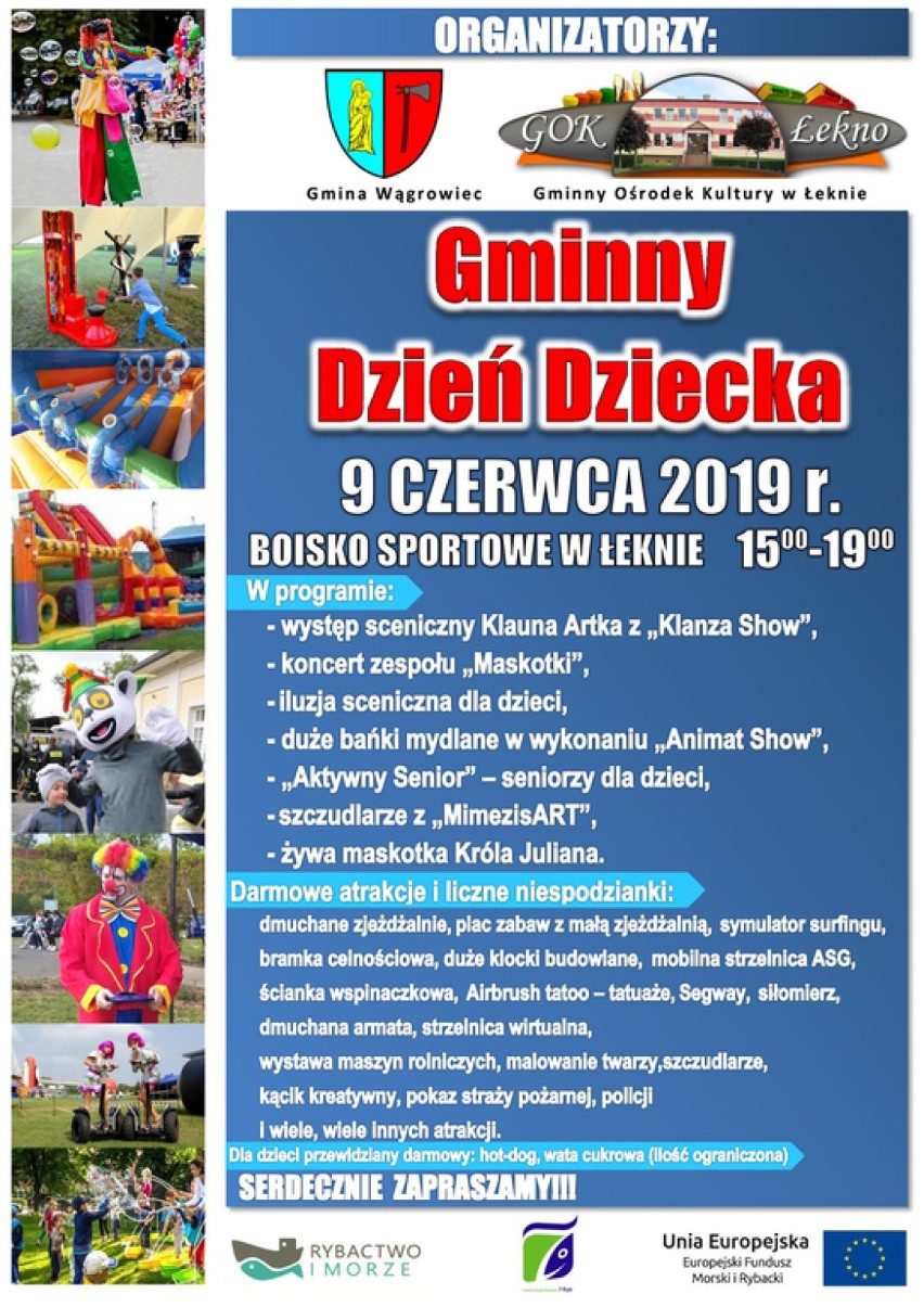 GOK w Łeknie zaprasza na imprezę z okazji gminnego Dnia Dziecka 