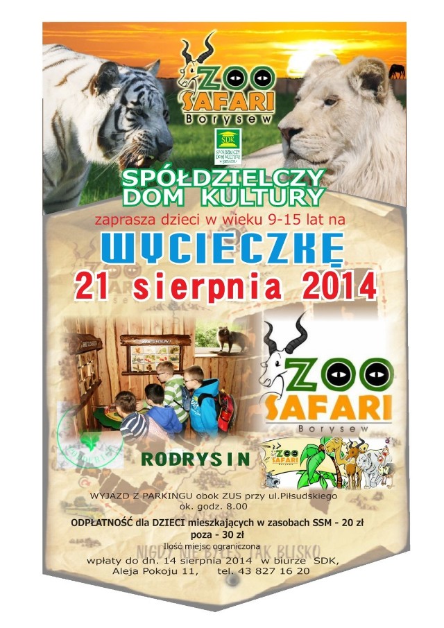 SDK w Sieradzu zabiera do ZOO Safari. Zapisy trwają