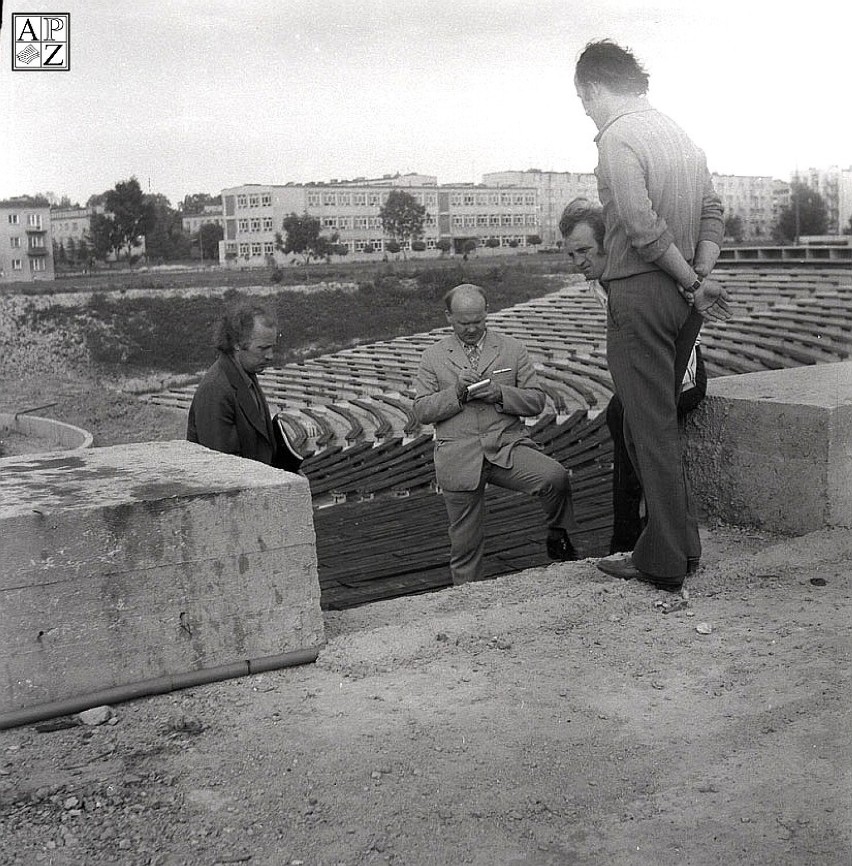 1973 r. Budowa amfiteatru w Zamościu. Fotografia Jerzego...