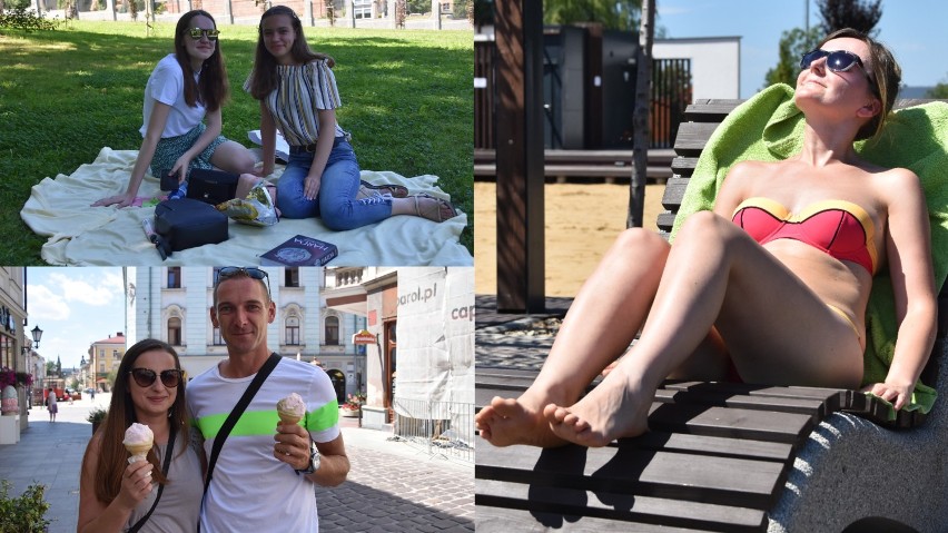 Gorący wtorek w Tarnowie. Jedni zażywają kąpieli słonecznych, inni szukają schronienia przed promieniami w cieniu [ZDJĘCIA]