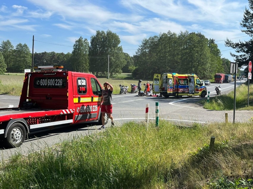 Wypadek motocyklisty na DK 45.