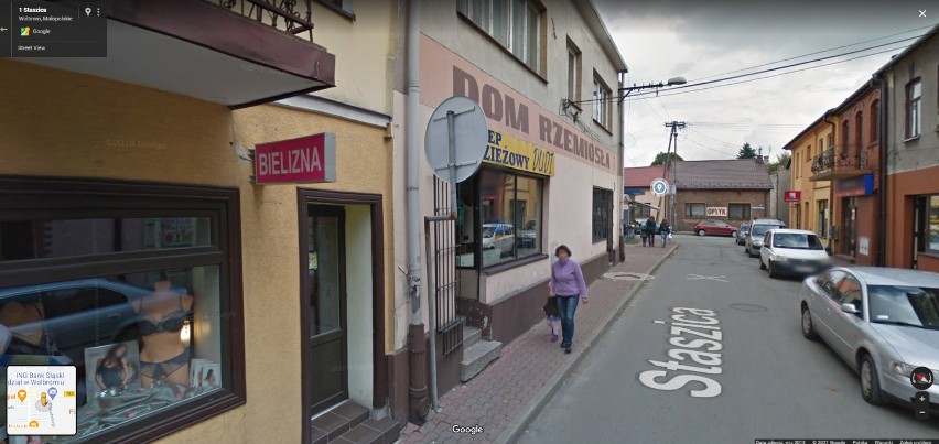 Google Street view na ulicach Wolbromia