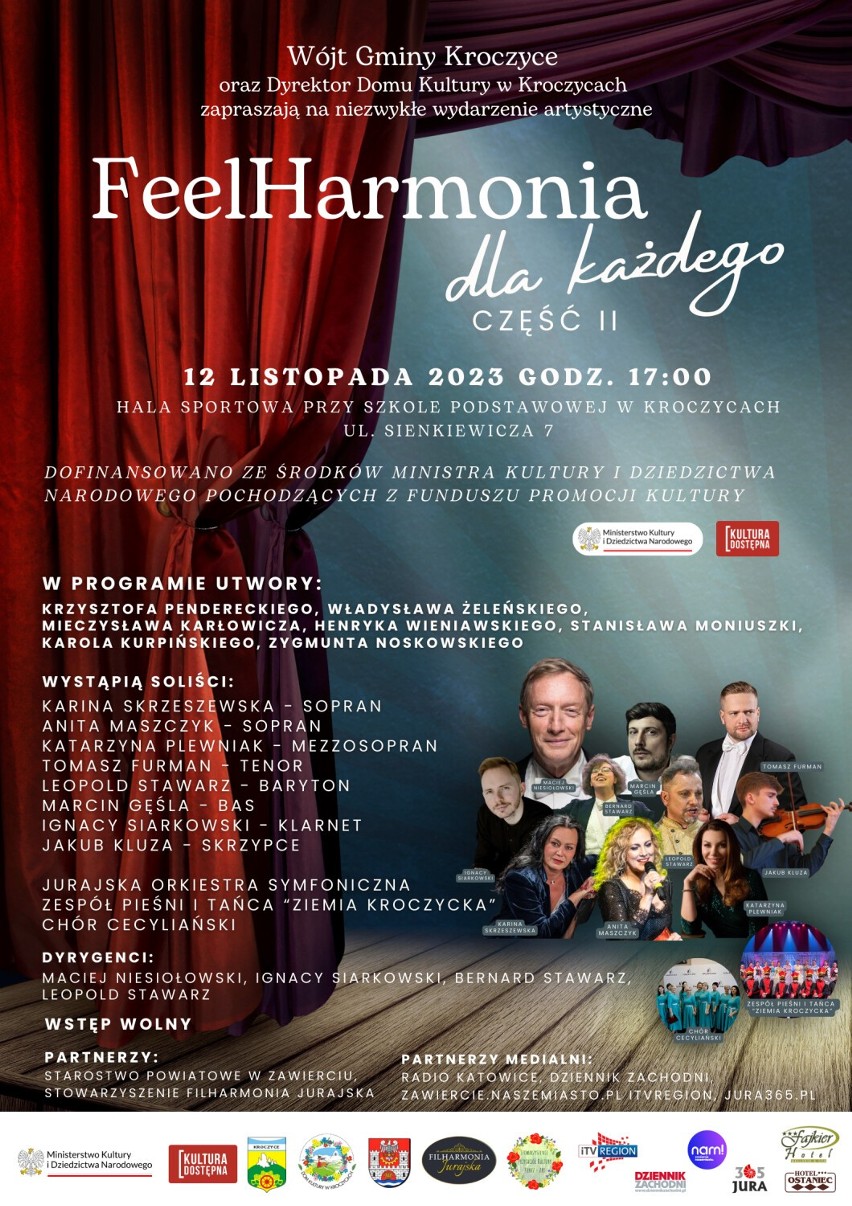 Festiwal muzyki klasycznej FeelHarmonia w drugiej edycji już 12 listopada  w hali sportowej w Kroczycach. SZCZEGÓŁY