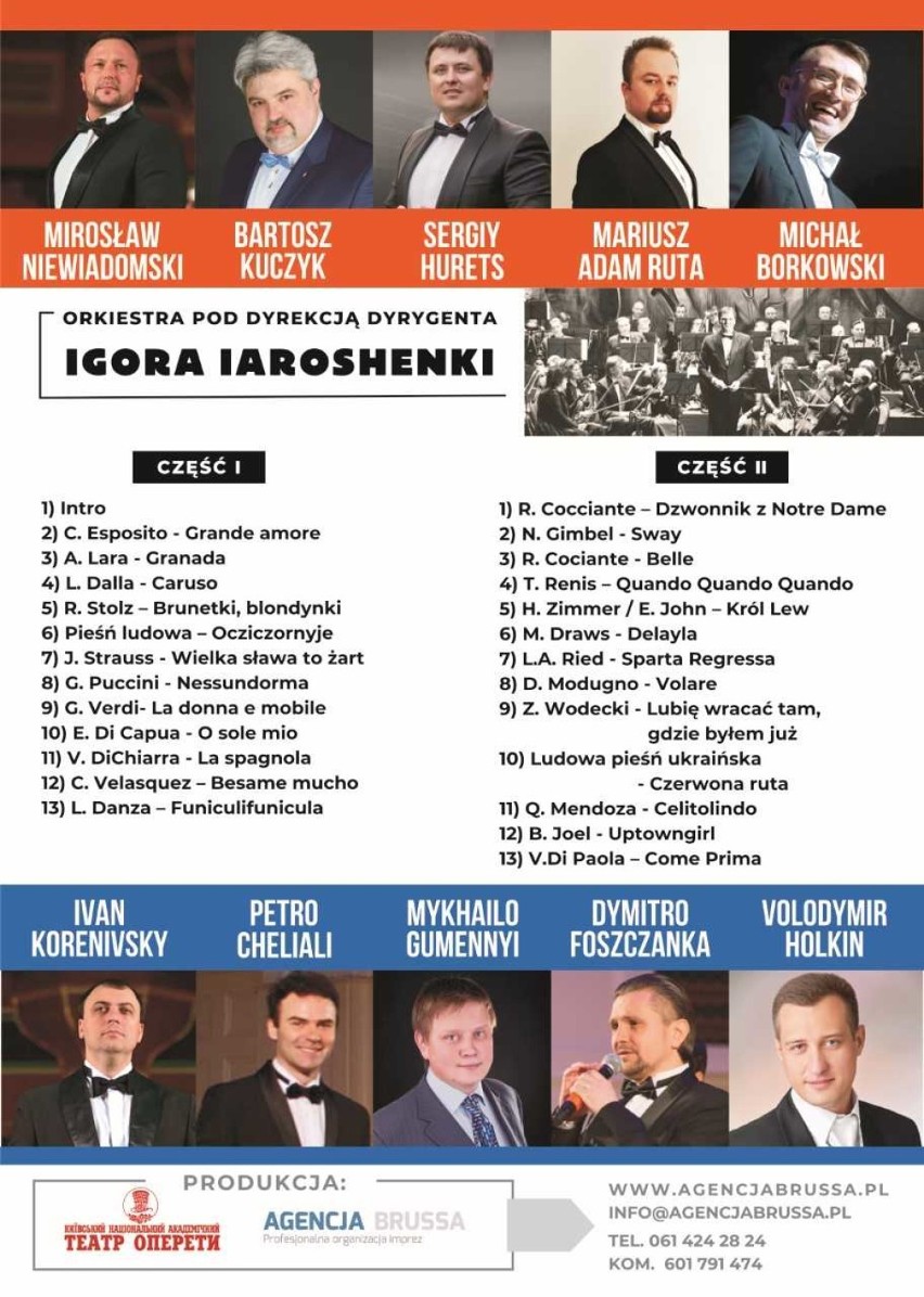 Nadzwyczajny występ 10 tenorów z Polski i Ukrainy na gnieźnieńskiej scenie