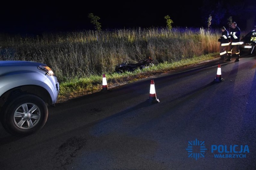 Wypadek drogowy z udziałem motocyklisty w Łącznej na terenie...