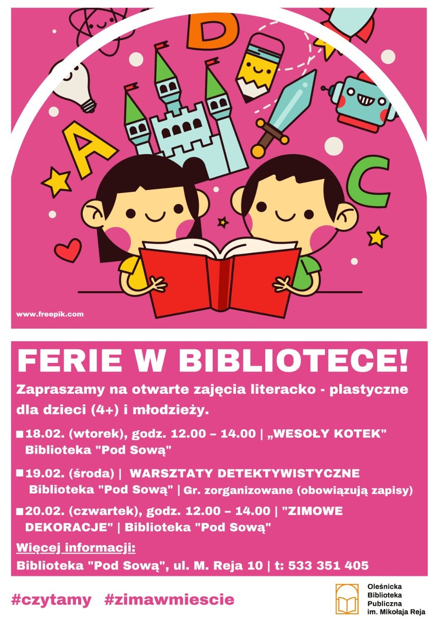 Ferie w Oleśnicy. Do akcji dołączają oleśnickie biblioteki!