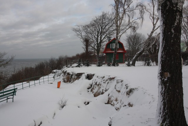 Osunięcia się gruntu są widoczne w kilku miejscach klifu w Jarosławcu