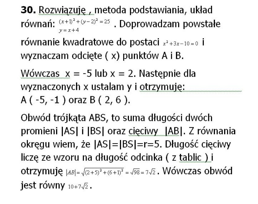 MATEMATYKA ODPOWIEDZI - MATURA PRÓBNA OPERON 2013 (listopad 2012)