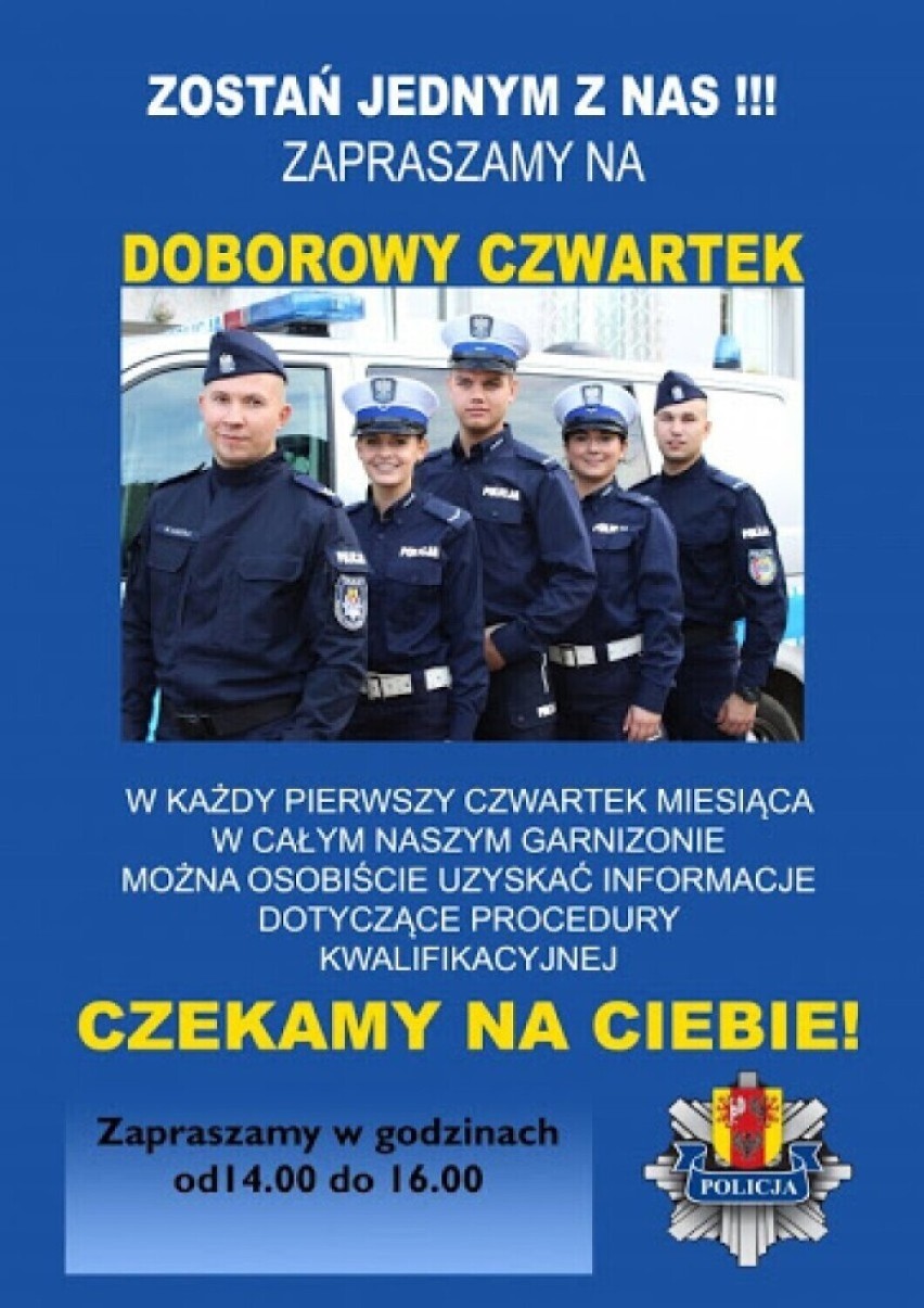 Doborowy czwartek poddębickiej policji w czwartek 3 marca dla zainteresowanych pracą w mundurze ZDJĘCIA