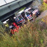 W Gierałtowicach dwoje nastolatków spadło z wiaduktu. Lądował helikopter LPR [ZDJĘCIA]
