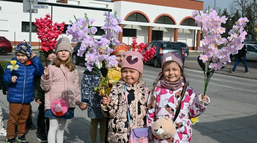 W Kazimierzy Wielkiej dzieci witały wiosnę kwiatami