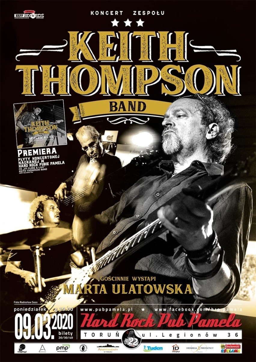 Zapowiedź koncertu Keith Thompson Band w HARD ROCK PUBIE PAMELA