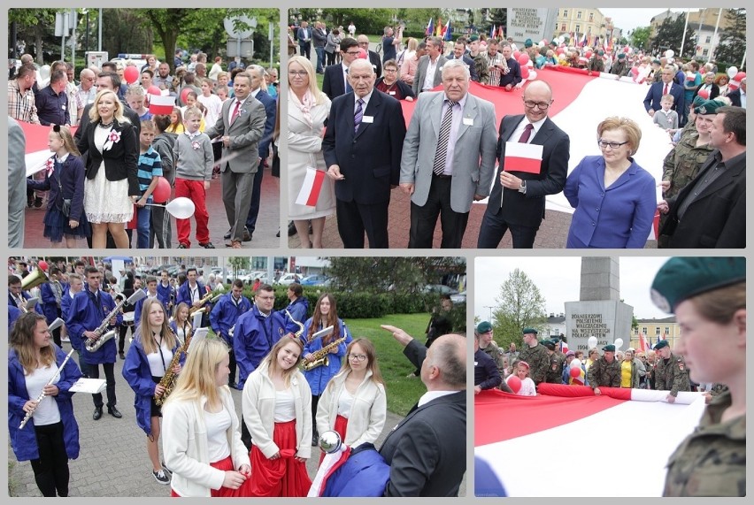 Dzień Flagi 2018 we Włocławku. Przemarsz ze stumetrową biało-czerwoną flagą [zdjęcia, wideo]