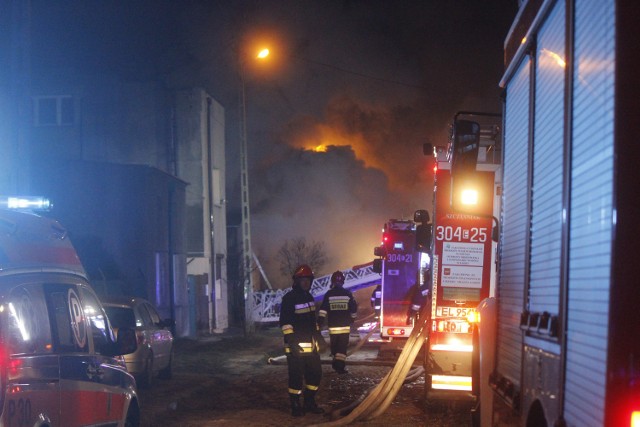 Pożar na Trębackiej w Łodzi