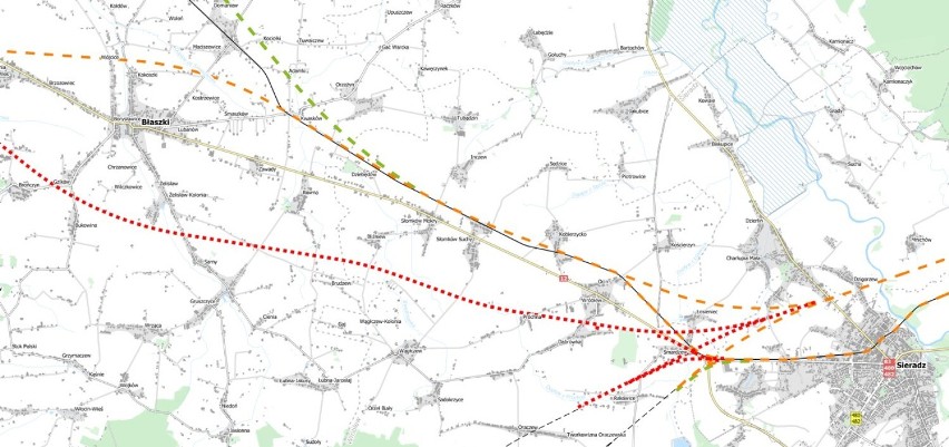 Kolej Dużych Prędkości. Jaki przebieg w powiecie sieradzkim? MAPY, DATY KONSULTACJI