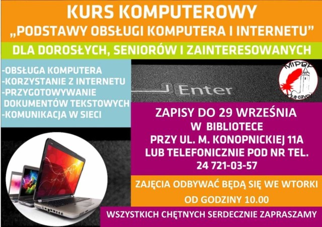Rusza czwarta edycja kursu komputerowego w bibliotece w Łęczycy