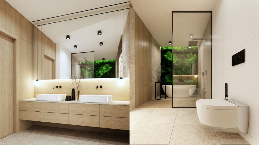 Jak wyeksponować drewno w salonie, łazience czy kuchni? Zobacz nowoczesny projekt domu w Rzeszowie. Modny styl skandynawski we wnętrzu