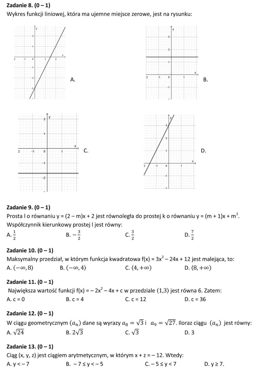 Matura próbna 2020 z matematyki. Rozwiąż zadania, sprawdź swoją wiedzę. Zdaj maturę z Nowinami