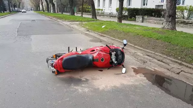 Wypadek motocyklisty na Wigury w Łodzi