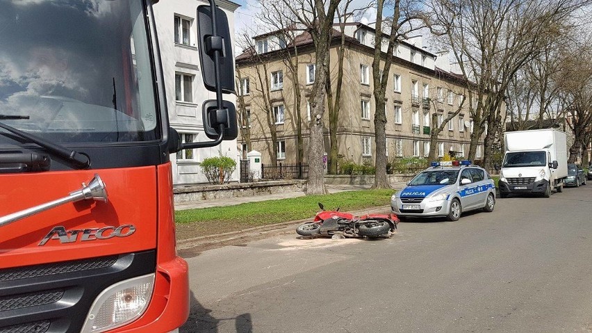 Wypadek motocyklisty na Wigury w Łodzi