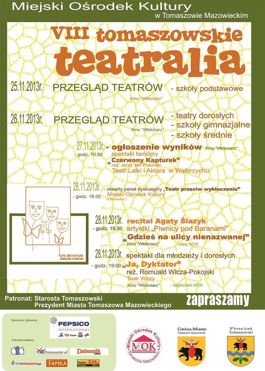Tomaszowskie Teatralia 2013 - program atrakcji na najbliższy tydzień