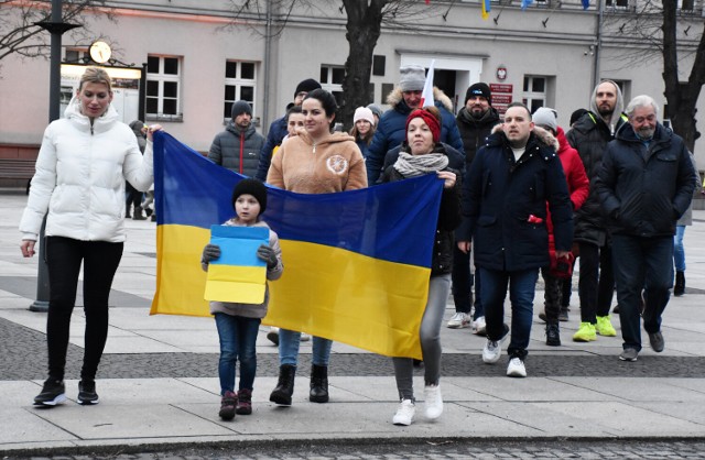 Wolsztyn: Manifestacja poparcia dla Ukrainy
