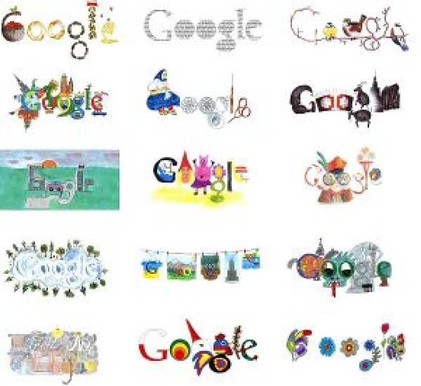 Prezentujemy w galerii 15 projektów Google Doodle. Jednak z...