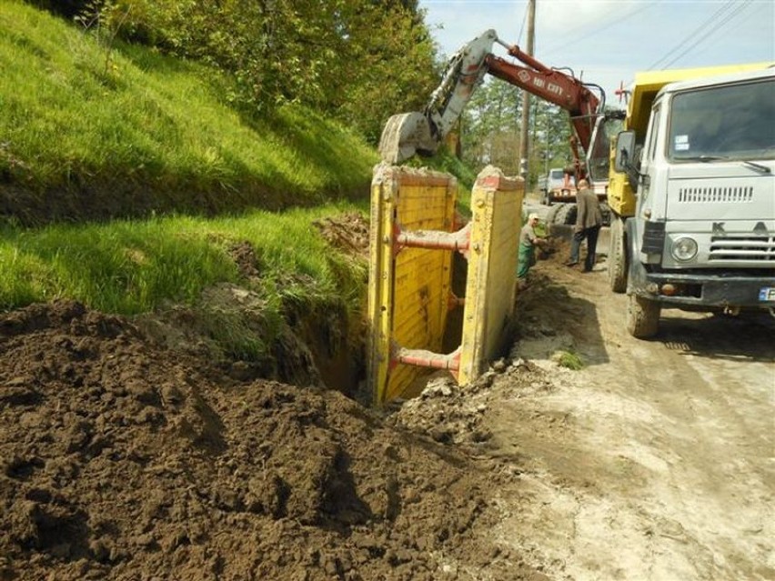 Budowa kanalizacji deszczowej w Pyzdrach.