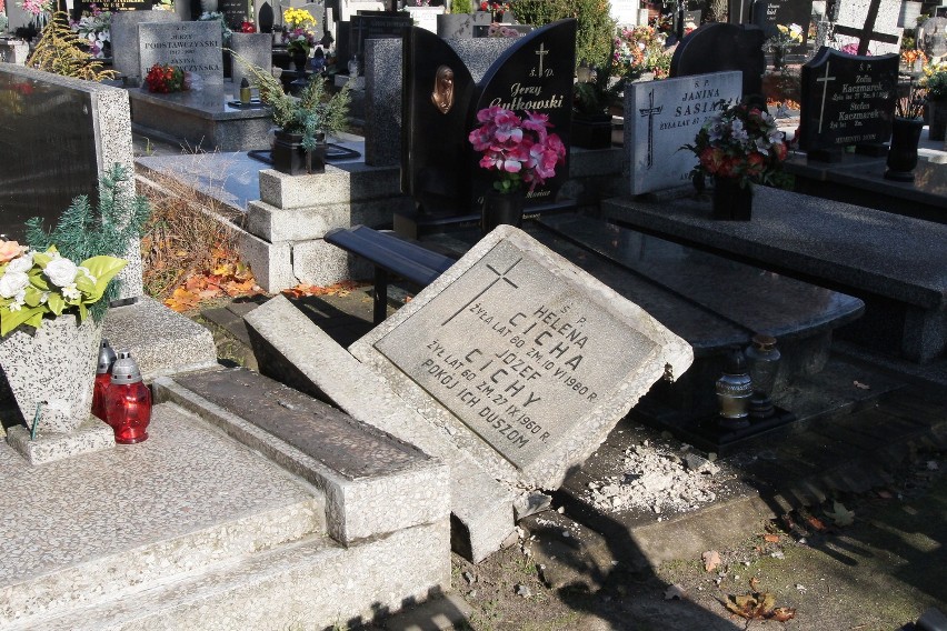 W Łodzi na cmentarzu na Mani zniszczono ponad 100 grobów