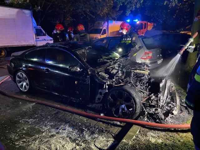 Pożar bmw w Opolu.