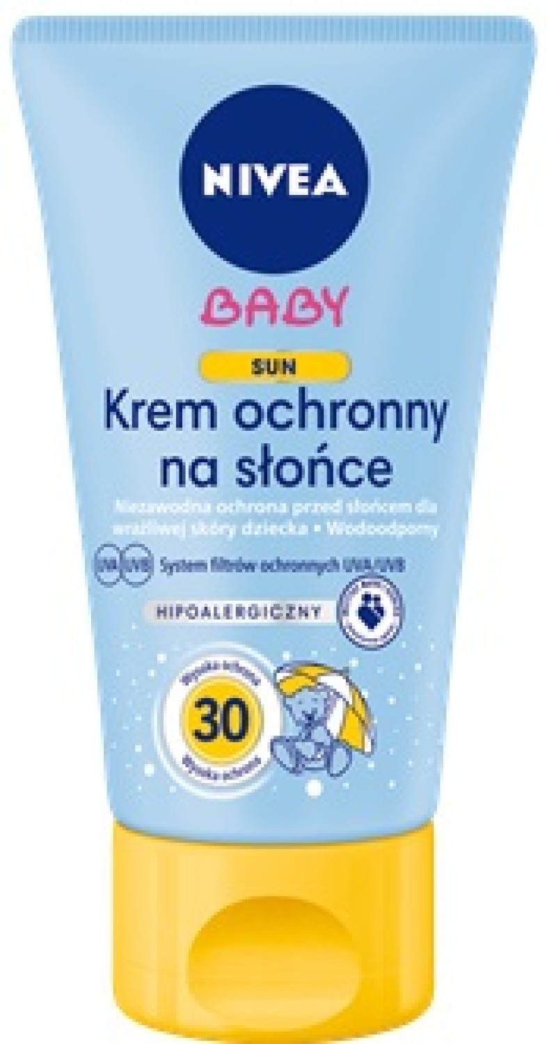 1. Krem ochronny na słońce Nivea Baby SPF 30 75 ml, cena ok....