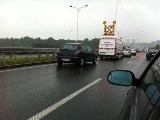 Katowice: Wypadek na zjeździe z DK 86 na A4. Korek w kierunku Wrocławia [ZDJĘCIA]