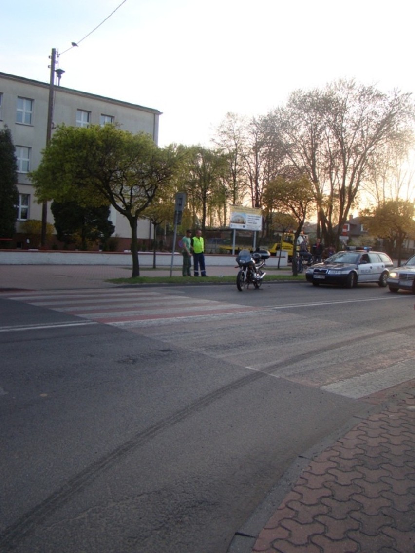 Motocyklista przewrócił się na Łaskiej