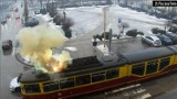 Pożar tramwaju linii 46 w Zgierzu. Utrudnienia w ruchu tramwajów [ZDJĘCIA]