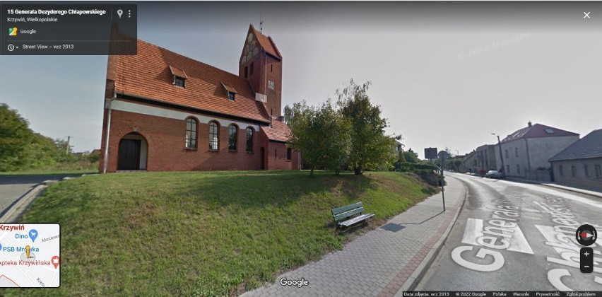 Wirtualny spacer po Krzywiniu z Google Street View