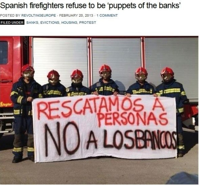 Hiszpańscy strażacy nie chcą być &quot;marionetkami banków&quot;