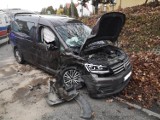 Wypadek na drodze powiatowej w Sieprawiu. Jedna osoba trafiła do szpitala