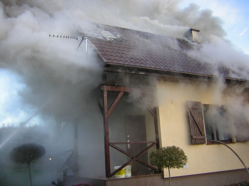 Pożar domu w Miłomłynie