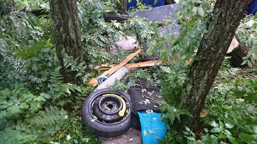 Przyłęk: Auto rozbiło się na drzewach